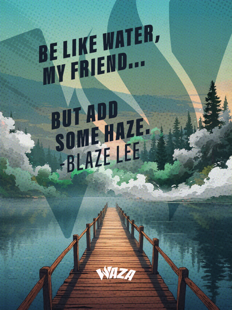 Funny 420 Stoner Memes | Waza Cannabis: Be like water, my friend... But add some haze. -Blaze Lee