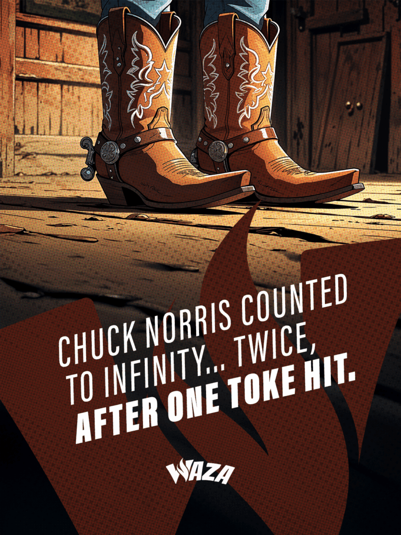 Funny 420 Stoner Memes | Waza Cannabis: Chuck Norris counted to infinity... twice, after one toke hit.