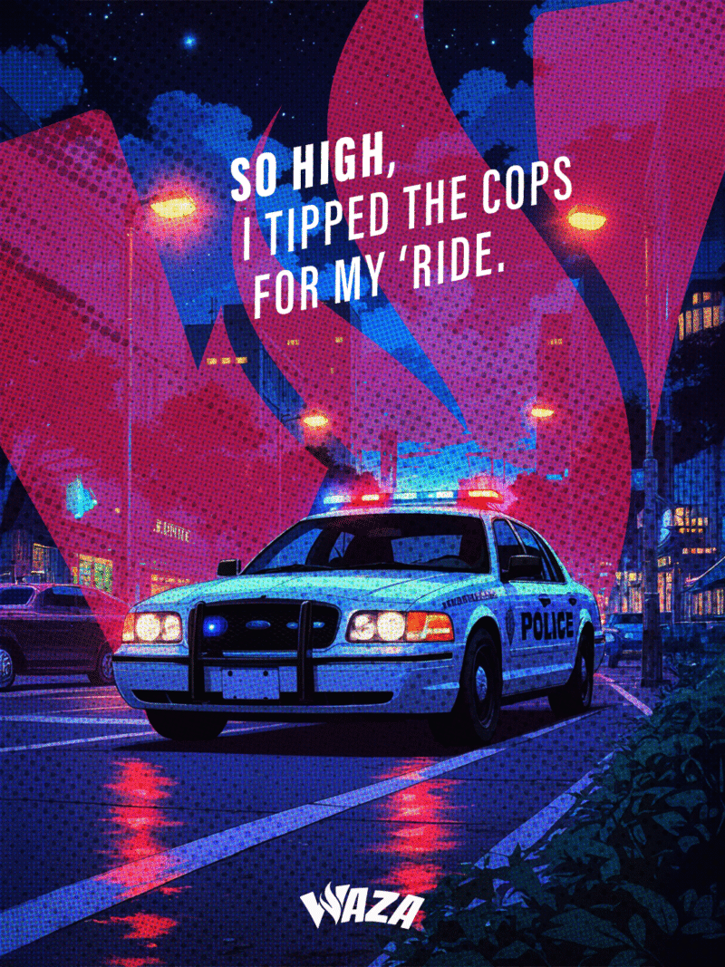 Funny 420 Stoner Memes | Waza Cannabis: So high, I tipped the cops for my ride.